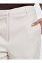 Beige Wool Like Straight Leg Pants - 3
