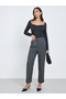 Barrel Fit Tapered Pants with Pleat Detail