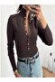 Stand-Up Collar Buttoned Knitwear Sweater