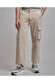 Solid Cargo Jeans with Button Closure - 2
