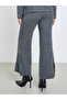 Charcoal Wide Leg Flat Knit Pants - 4