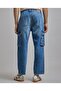 Solid Cargo Jeans with Button Closure - 5