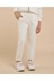 Beige Girl's Solid Hooded Clothing Set - 5
