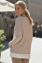 Beige Pool Collar Long Sleeve Slim Two-Piece Set with Necklace Casual Ov Oversized Riko Blouse 70 74 - 7