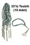 10 Pieces of 33-Bead Hajj Umrah Gift Prayer Beads - Gray