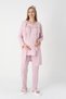 Women's Powder Design Long Sleeve Lace Maternity Pajama Set with Dressing Gown 3-Piece Set - 3