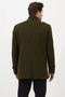 Ettore Men's Khaki Self-Patterned Thick Sports Cashmere Coat with Mock Neck Pocket Details - 7