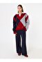 V-Neck Baklava Pattern Knitwear Sweater - Burgundy -