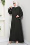 Pearl Detailed Abaya Khaki HM2850