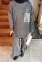 Pocket Detailed Knitwear Set Smoked - 3
