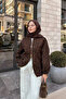 Women's Burnout Floral Detailed Jacket Brown - 7