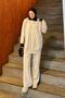 Knitwear Set with Stone Collar Beige
