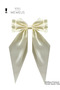 Women's Off-White Shiny Bow Ribbon Long Luxury Buckle