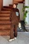 Pocket Detailed Knitwear Set Bitter Brown