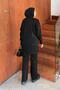 Knitwear Set with Floral Accessories Black - 4