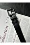 2'Li Knot Classic Square Patterned Women's Silver Buckle Belt Coat Belt Dress Belt Trouser Belt - 3