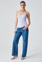 Barry women's regular fit cotton tank top with lace detail, thin straps, and scoop neck in lilac. - 2