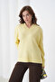 Women's V-Neck Soft Textured Oversized Knitwear Sweater - 5