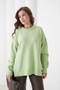 Women's Crew Neck Slit Oversized Knitwear Sweater - 5