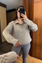 New Season Buttoned Knitwear Sweater with Braided Hair - Beige - 2
