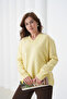 Women's V-Neck Soft Textured Oversized Knitwear Sweater