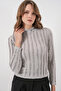 Women's Textured Stretch Knit Blouse 975 - Gray - 4