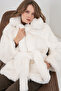 Women's Plush Faux Fur Coat 5234 - Ecru