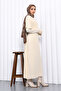 Long Knit Dress with Cream Cape Detail - 4