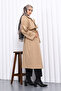 Mink Kravuze Collar Lined Cashmere Coat - 4