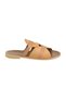 Genuine Leather Tan Women's Slippers - 2