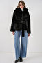 Women's Plush Faux Fur Coat 5234 - Black - 2