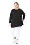 Women's Plus Size Crew Neck Stone Embroidered Soft Textured Long Sleeve Blouse 25083 - 3