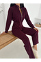 High Neck Fitted Waist Modal Women's Tracksuit Set/Women's High Neck Fitted Waist Modal Tracksuit - 4
