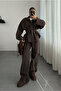 Premium Trend Denim Jeans Tie-Detail Polka Dot Jacket - Wide-Leg Denim Trousers 2-Piece Set
