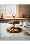 Acacia Wood 2-Tier Serving Tray Natural Wood Serving Stand for Cookies, Breakfast, Snack & Treats Presentation