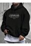 Authentic New York City Printed Unisex Black Oversized Hooded Hoodie