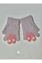 Girl's Knitted Jacquard Warm Five-Finger Gloves Cute Hug Bear Embroidered 4-8 Years Old - 2