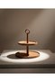 Acacia Wood 2-Tier Serving Tray Natural Wood Serving Stand for Cookies, Breakfast, Snack & Treats Presentation - 2