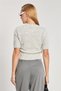 Women's Short Sleeve Knitwear Sweater - Light Gray - 5