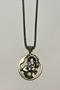 Capricorn Zodiac Figured Round Medallion Handcrafted Stainless Steel Chain Men's Necklace - 4