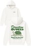 Direction Design Printed Oversized White Hooded Sweatshirt