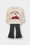 G0100A5Er238 Ecru Baby Girl Hello Kitty 2-Piece Set Sweatshirt and Sweatpants