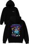 Me Tryıng Design Printed Oversized Black Hooded Sweatshirt
