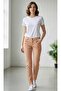 Women's Slim-Fit Solid Pants - BEIGE -32