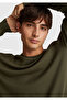 Men's Khaki 100% Cotton Crew Neck Sweater - 6