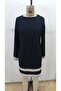 Women's long sleeve crew neck mini crepe dress - 5