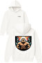 Giant Man Design Printed Oversized White Hooded Sweatshirt