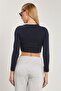 Women's Long Sleeve Bodysuit - Navy Blue - 5