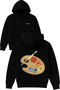 Painter Design Printed Oversized Black Hooded Sweatshirt