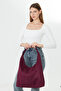 Burgundy Suede-Look Women's Shoulder Bag: Stylish and Spacious Everyday Bag Models - 2